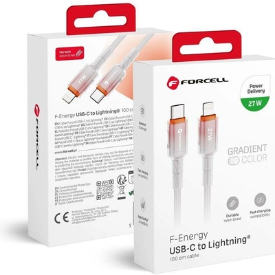 Forcell C356 typu C s bleskem Pd 3A 27W Gradient 1m bílý