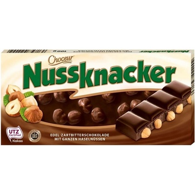Nussknacker hořká s celými lískovými oříšky Choceur 100 g