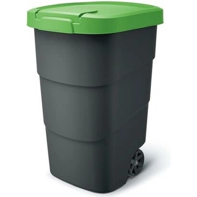 Prosperplast Wheeler 95 l antracit se zeleným víkem