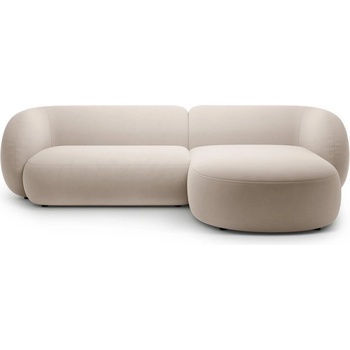 Micadoni Бежов кадифен ъглов диван (десен ъгъл) Kate - Micadoni (MIC_RC_44_F1_KATE1)