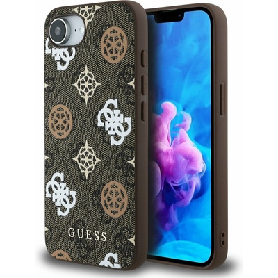GUESS PU 4G Peony MagSafe Заден калъф за iPhone 16e Brown Guess | Kafyav | ЖЕНИ | UNI