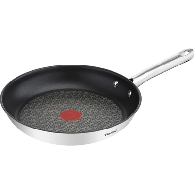 Tefal Duetto pan 28cm, stainless steel pan induction, non-stick coating, thermal signal at ideal frying temperature, easy to clean, cook and fry, suitable for all types of stoves, A70406