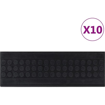vidaXL Постелки за стъпала 10 бр 25x75 см гума (155637)