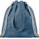 Lagan nákupná taška z recyklovanej bavlny so šnúrkami a dlhými ušami, kráĺ. modrá