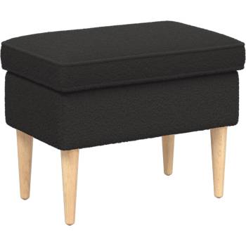 vidaXL Пуф за крака Черно 55 x 35 x 41 см Букле (42029987)