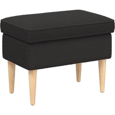 vidaXL Пуф за крака Черно 55 x 35 x 41 см Букле (42029987)