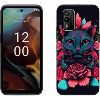 mmCase na Nokia XR21 - květiny a kočka