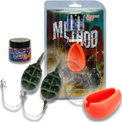 Benzar Mix Nadväzec Krmítko Set Rapid Method Háčik 10 0,12 mm 7,65 kg - 50+50 g
