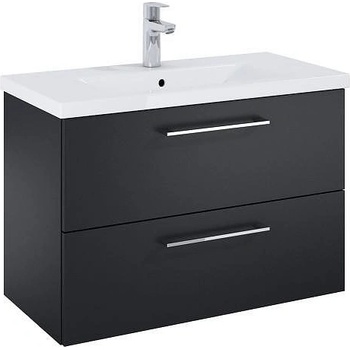 Roca Шкаф Unik Roma Plus Compact, 815 x 395 с 2 чекмеджета и умивалник, черен мат (A852474532)