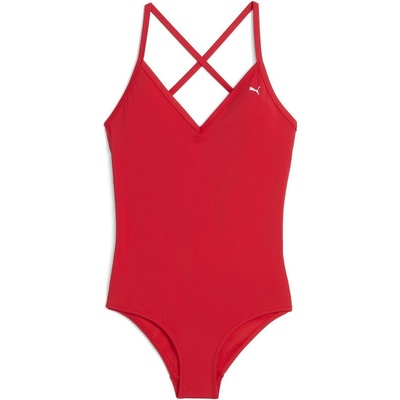 Puma dámske plavky V-neck Padded Swimsuit červená