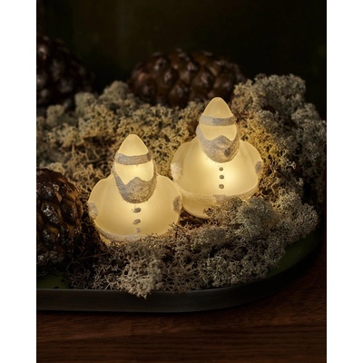 Sirius Skleněný svítící Santa Claus 7,5 cm set 2 ks