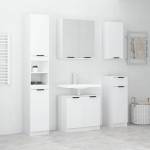 vidaXL Комплект мебели за баня от 5 части, бял, инженерно дърво (3115852)