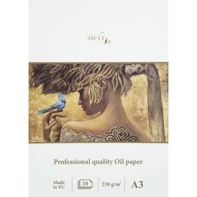 Skicák Oil Painting Pad A3 230 g/m² 10 listů – blok na olejomalbu A4 akrylová malba papír plátnová struktura embosovaný lněný acid free lignin free FSC