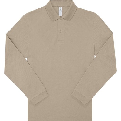 B&C My Polo 180 LSL Piqué polo tričko s dlhým rukávom hnedé mastic