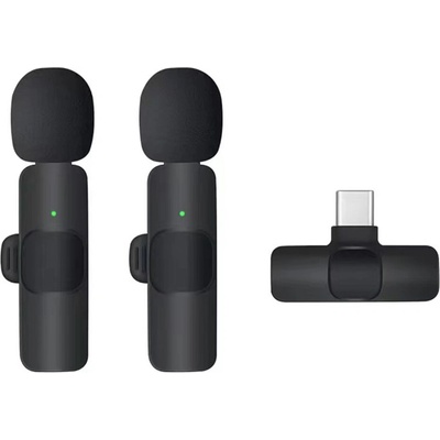 Techsuit - 2 balení Lavalier Wireless XtreamMic LW2 - s přijímačem, konektor Type-C, pro telefony Plug & Play, klip na obojek - černý – Zbozi.Blesk.cz