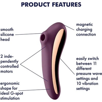 Satisfyer Dual Kiss nabíjací vaginálny a klitorisový vibrátor fialový