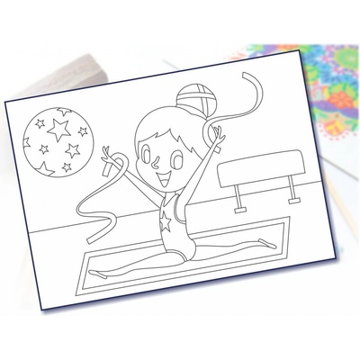 Radost v písku Šablona na pískování gymnastka A3 297 x 420 mm – Zboží Mobilmania