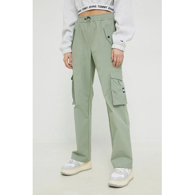 Tommy Jeans Панталони Tommy Jeans в зелено с кройка тип карго, с висока талия (DW0DW14623.PPYX)
