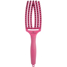 Olivia Garden Finger Brush kefa na vlasy masážna 6-radová stredná Hot pink