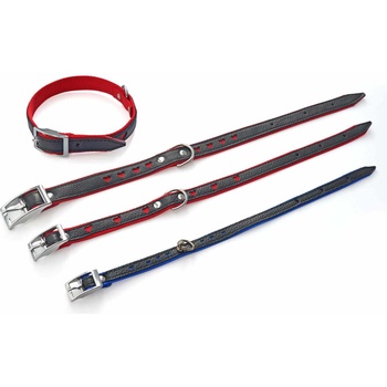 Miazoo Миазоо - Нашийник за кучета Сърца кожа и лента, 2.5/60см, черно/синьо