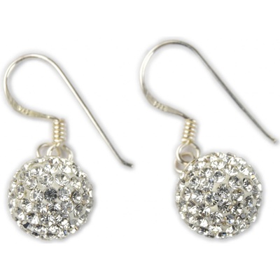 Sanu Babu stříbrné naušnice ve tvaru kuličky se zirkony Nepál 6A stříbrná