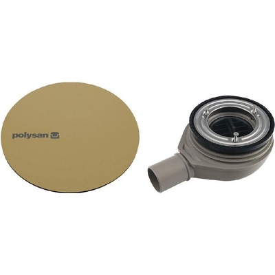 Polysan - Vaničkový sifón Mirai, priemer 90 mm, s krytkou, matná zlatá 72730GB