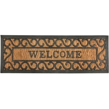 ESSCHERT DESIGN BEST FOR BOOTS s kokosovým vláknem a nápisem Welcome černá s přírodní 75 x 25 cm