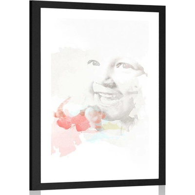 Plakát s paspartou upřímná radost - 60x90 black