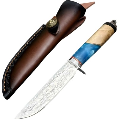 Damaškový outdoorový nôž FC 39481 Modrá/Hnedá 9.8 cm