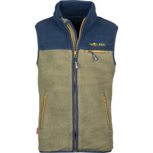 TROLLKIDS Детски поларен елек Trollkids Kid's Hemsedal Vest Fleece vest - Moss / Mystic Blue / Golden Yellow - размер 98 (EU) (703-3294-0312)