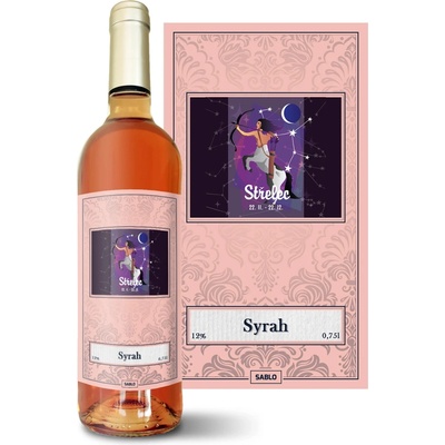 Sablio Střelec Syrah ružové suché víno 12 % 0,75 l (čistá fľaša)