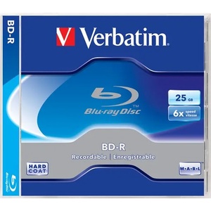 Verbatim BD-R BluRay диск, 25GB, 6x, 1 диск, стандартен калъф, VERBATIM 43715 (43715)