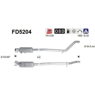 Filtr sazových částic, výfukový systém AS FD5204