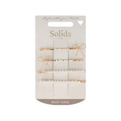 Solida Skřipce do vlasů perlovými mašlemi Sponky do vlasů Unisex 4 ks