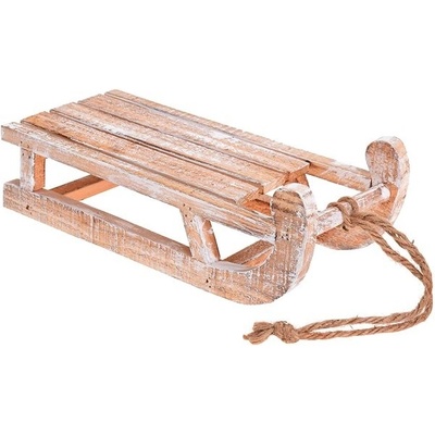 LAALU Sánky hnedé drevené 30 cm