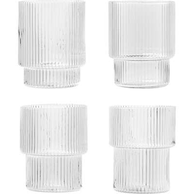 Ferm Living Ripple Ниски чаши прозрачни, 4 бр (5438)
