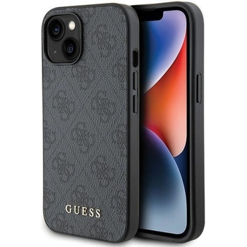 GUESS Кейс Guess 4G Metal Gold Logo за iPhone 15, сив (KXG0073457)