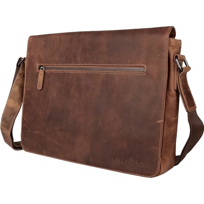 GreenWood Velká kožená pánská crossbody taška no. 588 hnědá