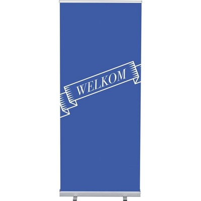 Jansen Display Set Roll-baneru Budget s vytištěným motivem, Přivítání, modrý, holandsky, 870 x 2080 mm