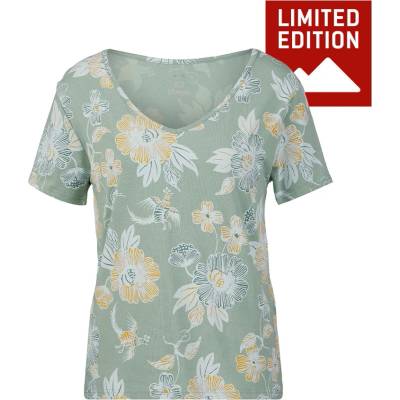 Sherpa Дамска тениска Sherpa Women's Neha V-Neck Tee Exclusive T-shirt - Celery Floral - размер XL (916-7281-0115)
