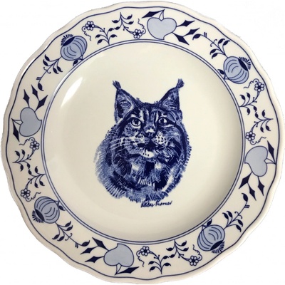 Cibulák Talíř mělký praporový 24cm RYS Originál Český porcelán Dubí
