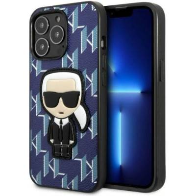 KARL LAGERFELD Кейс Karl Lagerfeld KLHCP13XPMNIKBL за iPhone 13 Pro Max 6.7", твърд, син / син, Monogram Ikonik Patch (KF001344-0)