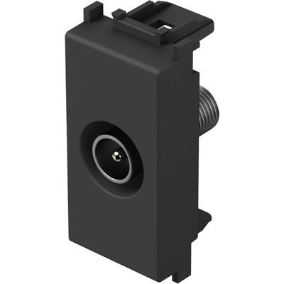 TEM Розетка TV индивидуална 0db 1M, цвят Черен мат, Modul - KM10SB (KM10SB)
