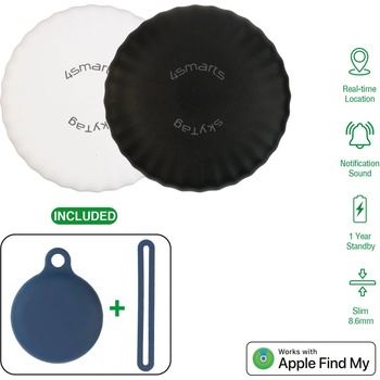 4smarts Комплект от 2 броя устройство за намиране на изгубени вещи чрез FindMy - 4smarts Location Finder SkyTag Slim Set (черен и бял) (540549)