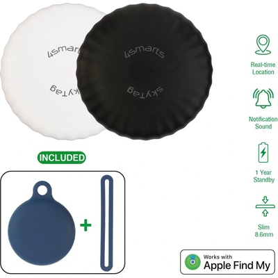 4smarts Комплект от 2 броя устройство за намиране на изгубени вещи чрез FindMy - 4smarts Location Finder SkyTag Slim Set (черен и бял) (540549)
