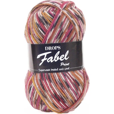 Příze DROPS Fabel Print 922 - ovocný koktejl