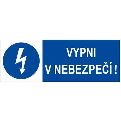 Vypni v nebezpečí ! Fólie 5 x 1,6 cm, aršík 90 ks