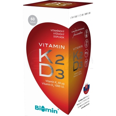 Biomin Vitamín K2 + Vitamín D3 60 kapsúl