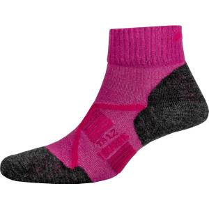 P. A. C P. A. C. Дамски туристически чорапи P. A. C. Women's TR 1.2 Trekking Merino Short Cool Walking socks - Berry - размер 35-37 (EU) (201-7289-0311)