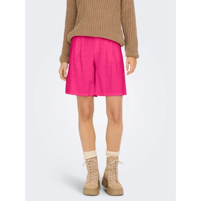 ONLY Тъмнорозови дамски ленени шорти ONLY Caro ONLY | Rozov | ЖЕНИ | S